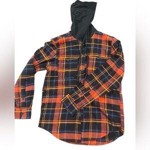 Original Use Blue and Orange Plaid Shirt